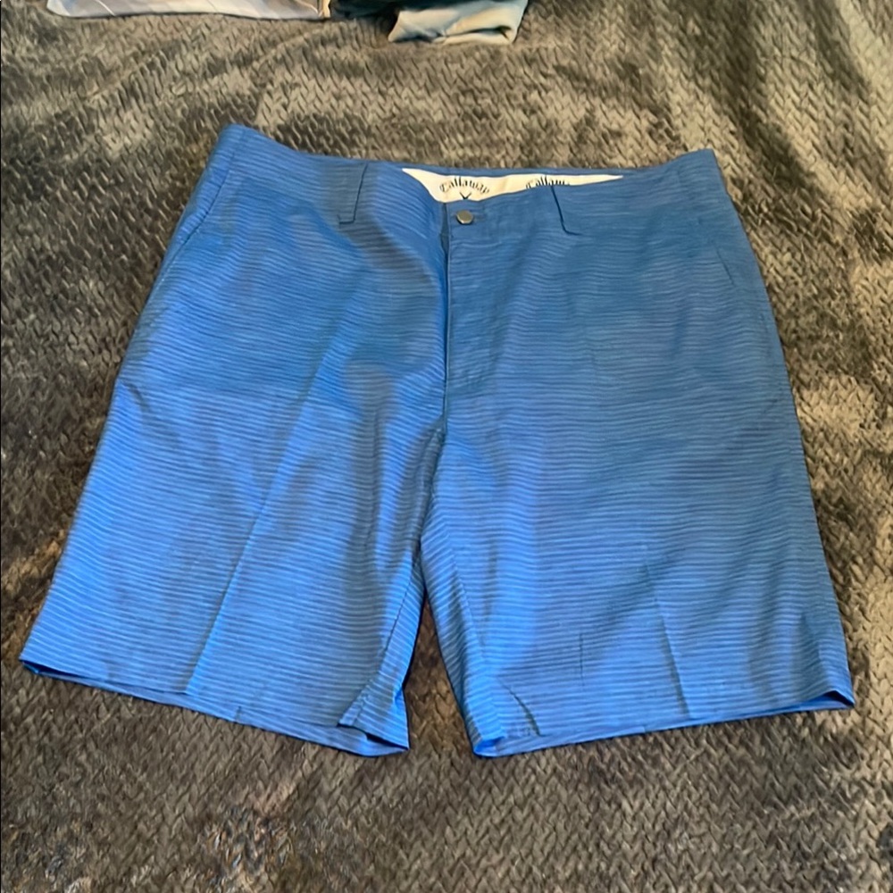 Callaway Blue Flat Front Shorts Casual Style